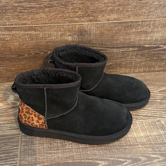 Koolaburra by UGG Black Leopard Koola Mini Ankle Boots – Size 7 - Picture 2 of 14